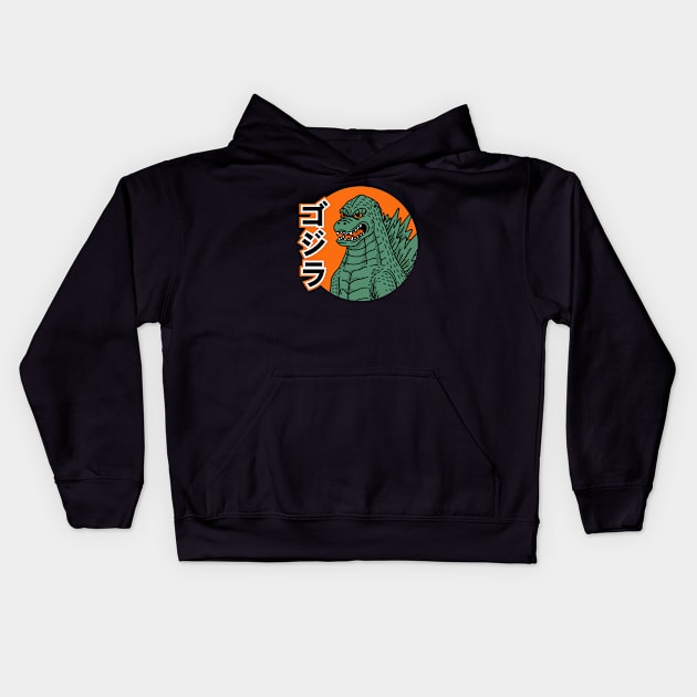 godzilla Kids Hoodie by sober artwerk